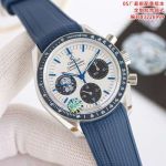 SJ Factory Omega Speedmaster Sterling Silver Dial 42mm Ceramic Bezel Manual Winding Men Watch